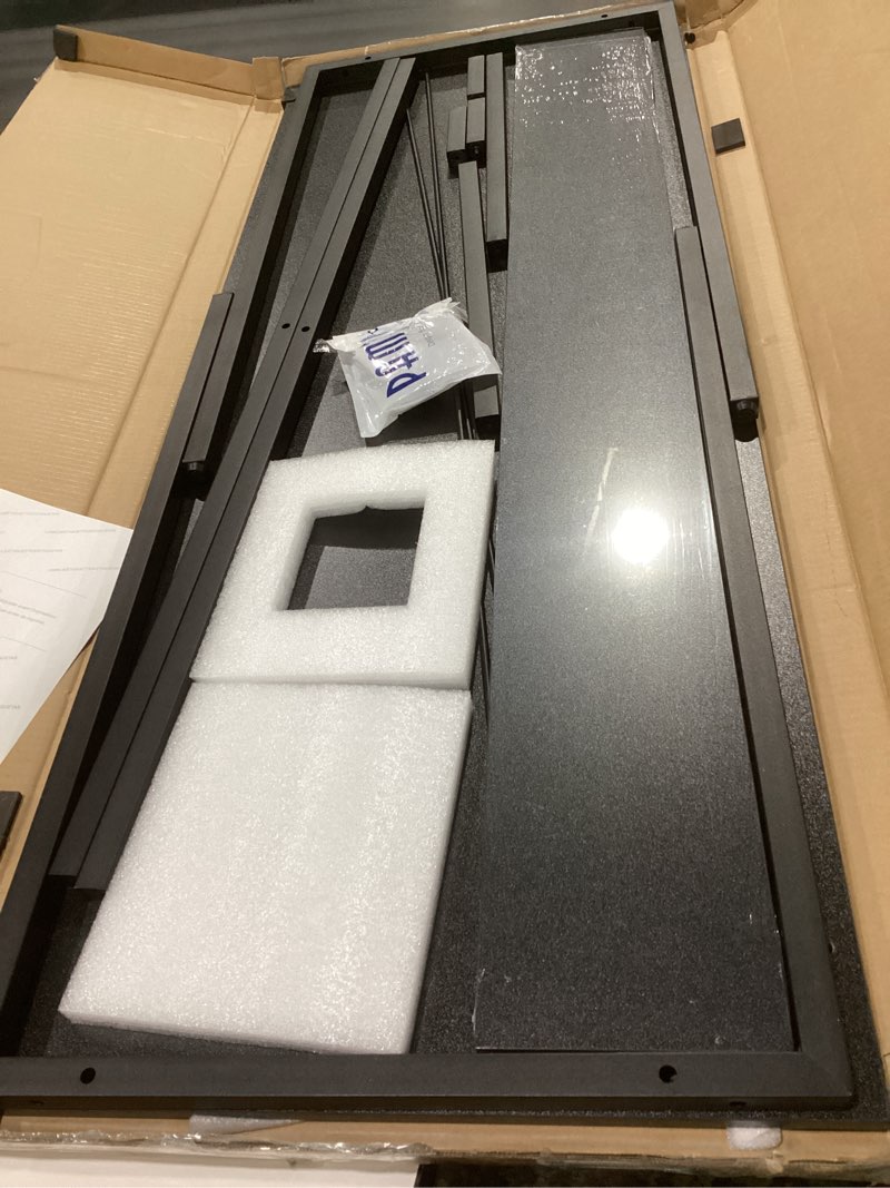 Condition photo showing New/Like New for Pamray 47 Inch Small Computer Desk with Monitor Stand, Simple Office Desk with Headphone Hook for Small Spaces, Kids Study Writing Table for Bedroom, Black Black 47 inch