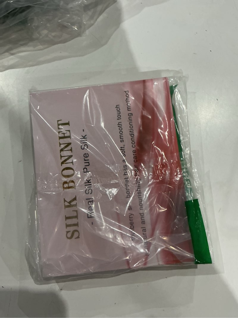 Condition photo showing Good Condition for long silk bonnet for sleeping - 100% mulberry silk bonnet for women long hair sleep cap with elastic tie band (pink)