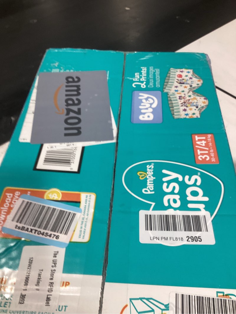 Condition photo showing New/Like New for pampers training pants - easy ups boys & girls bluey - size 3t-4t, 124 count, children's potty underwear (packaging may vary) 3t-4t 124
