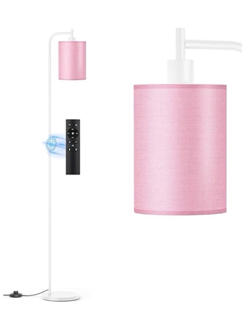 sibrille floor lamp with linen shade, dimmable tall standing lamp with remote control & 3 color temp