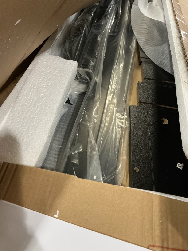 Condition photo showing As Is for Tribesigns Computer Desk with 5 Drawers, 47 inches Rustic Brown Home Office Desk with Storage, Modern Simple Laptop Desk Study Writing Table for Small Spaces (1, Black) 1 Black