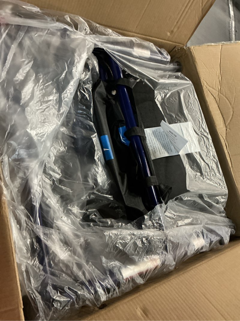 Condition photo showing As Is for Medline Rollator Walker with Seat, Steel Rolling Walker with 6-inch Wheels Supports up to 350 lbs, Medical Walker, Blue Deep Blue