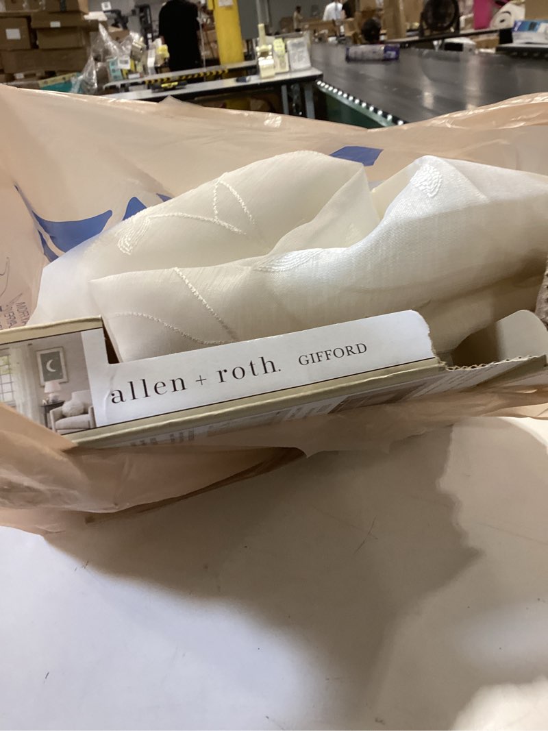 Condition photo showing Good Condition for allen + roth 84-in ivory sheer rod pocket single curtain panel