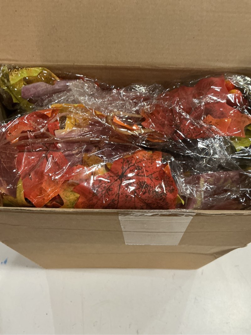 Condition photo showing New/Like New for 2 Set Fall Lantern Decorations 14in Thanksgiving Metal Lantern Holder with Led Candle Vintage Candle Holder with Maple Vine Decor for Outdoor Indoor Patio Front Porch Table