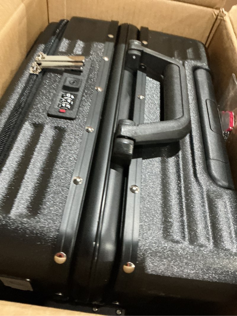 Condition photo showing Good Condition for zipperless luggage, 22.4x15.4x9.4 aviation certified, polycarbonate aluminum hardshell, expandable carry-on luggage with spinner wheels, hardshell luggage, 20 inch cabin black 20 inch