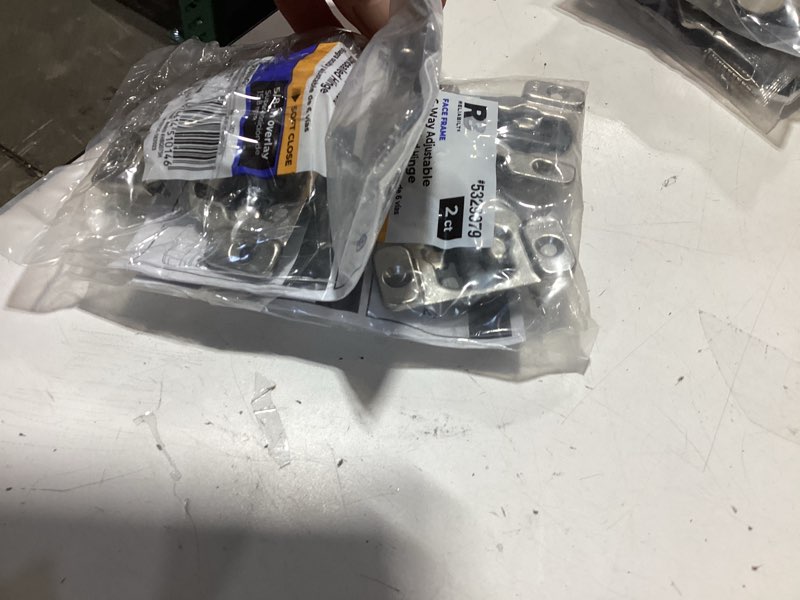 Condition photo showing New/Like New for reliabilt 105-degree 5/8-in overlay concealed soft close nickel plated cabinet hinge, 1 pair (2-pieces)