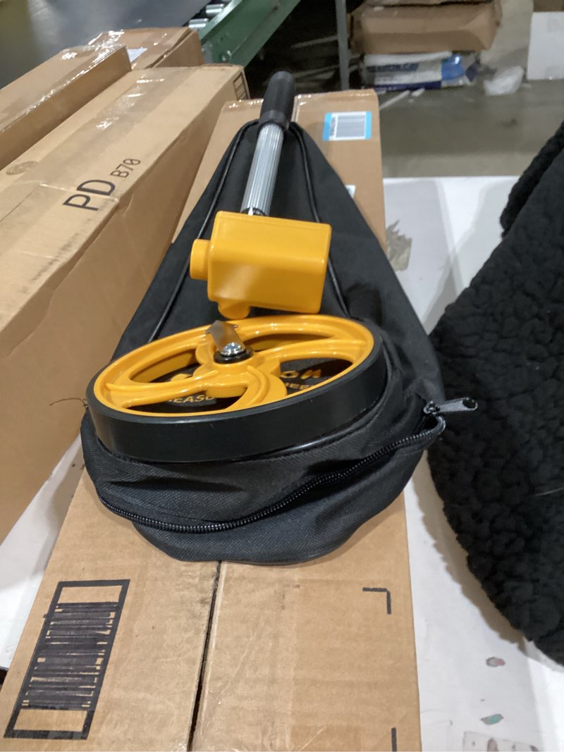 Condition photo showing Good Condition for 6 inch measuring wheel in feet with canvas bag - telescopic folding distance roller up to 10,000ft, ±0.3% high accuracy, mechanical one-key reset for construction, landscaping & surveying 6 inch single measuring wheel