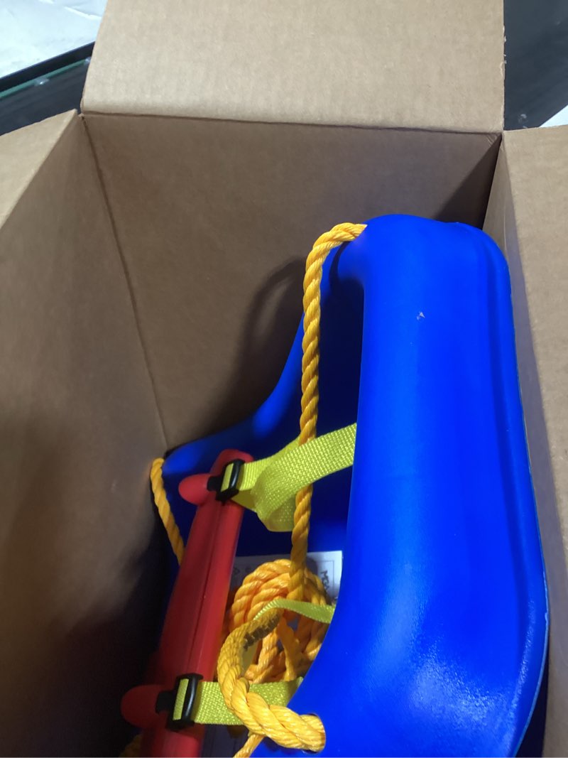 Condition photo showing Good Condition for Little Tikes Snug 'n Secure Blue Swing with Adjustable Straps, 2-in-1 for Baby and Toddlers Ages 9 Months - 4 Years