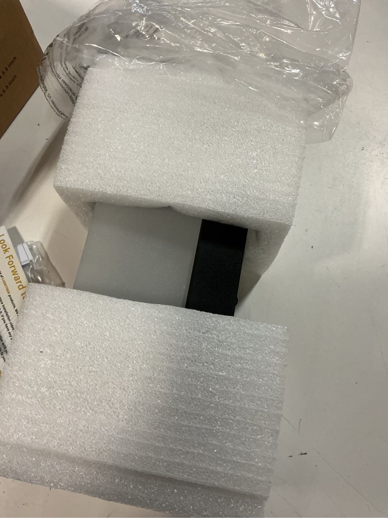 Condition photo showing New/Like New for wall sconce black wall light with on/off switch 8 inch led wall lamp acrylic lampshade 4000k sconce wall lighting black 1 pack