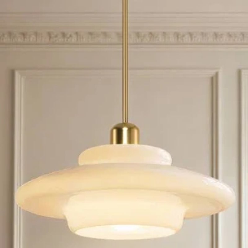 s-cevada vintage 12.6in white glass pendant light modern spherical hanging lamp with gold metal sock