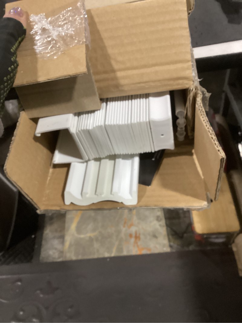 Condition photo showing As Is for chicology 27 w x 48 h alabaster cordless vinyl mini window blinds 1  slats