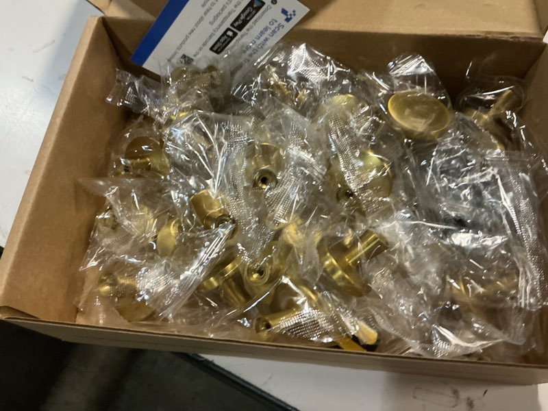 Condition photo showing New/Like New for ravinte 30 pack solid knobs kitchen cabinet round pulls dresser handles gold cupboard hardware brushed brass door drawer knobs 30 rustic