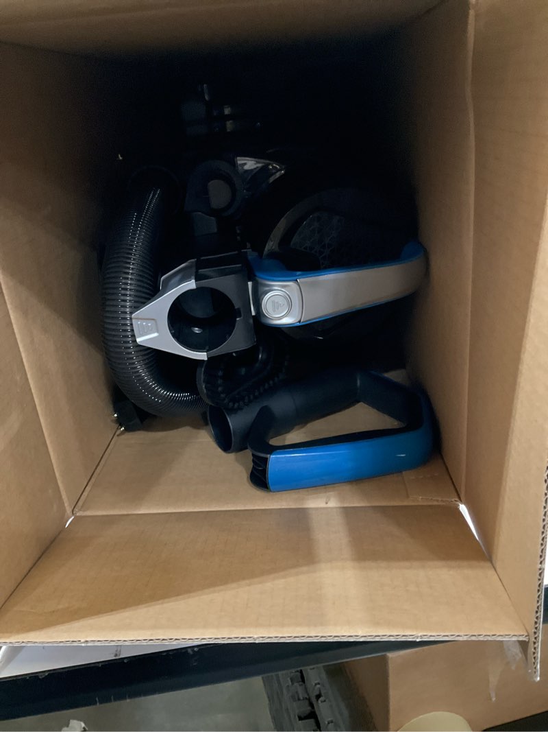 Condition photo showing As Is for eureka airspeed ultra-lightweight compact bagless upright vacuum cleaner, replacement filter, blue