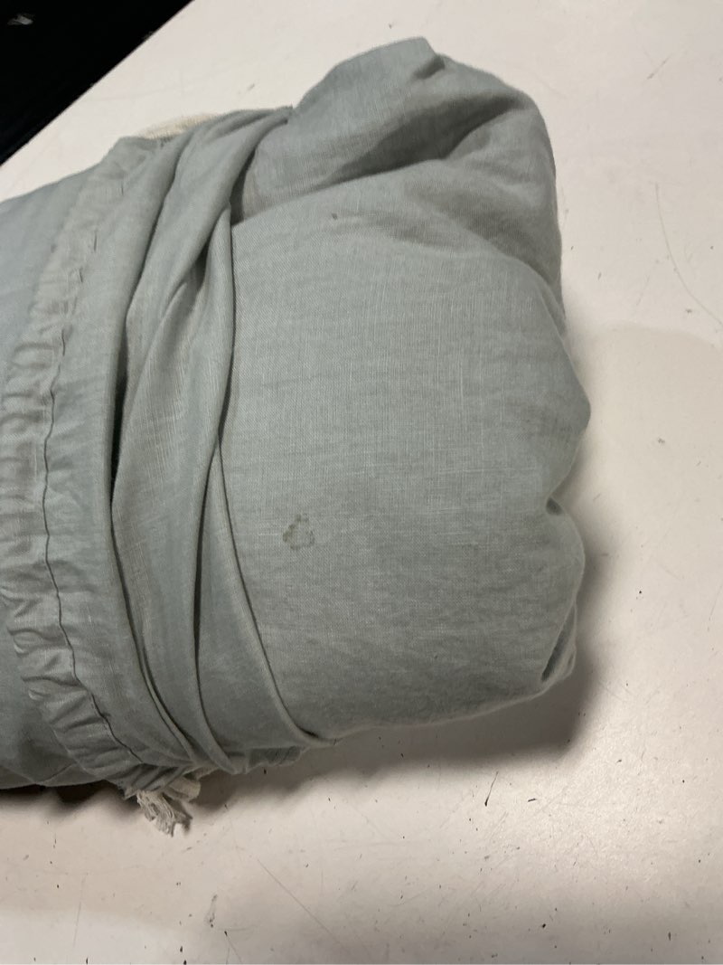 Condition photo showing As Is for european linen duvet cover set, king/cal king, mist