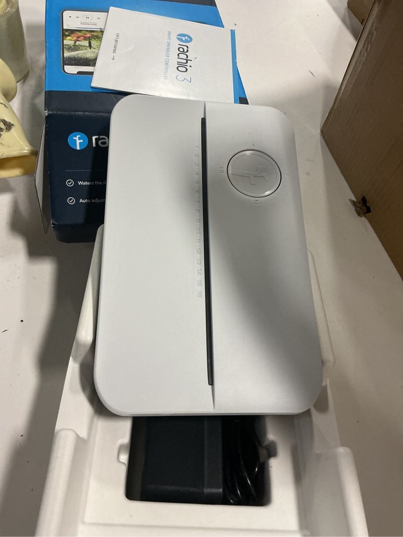 Condition photo showing Good Condition for Rachio WiFi Smart Sprinkler Controller (16-Zone Irrigation Remote Control) – App-Based Scheduling, Local Weather Intelligence, Rain Skips, Easy DIY Install 16 Zone (3rd Generation) 16 Zone Controller