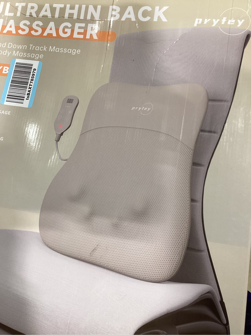 Condition photo showing New/Like New for pryfey Back Massager, Rolling Up and Down Back Massager with Heat, Back Massage 4D Kneading for Pain Relief Deep Tissue, Ultrathin Shoulder Massager Gift for Women Men Parents Christmas, Khaki