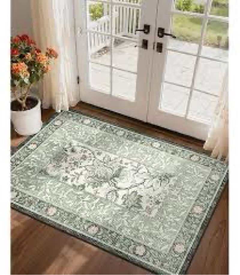garveehome sage green 2x3 door mat indoor rugs for entryway provence small botanical grove cottageco