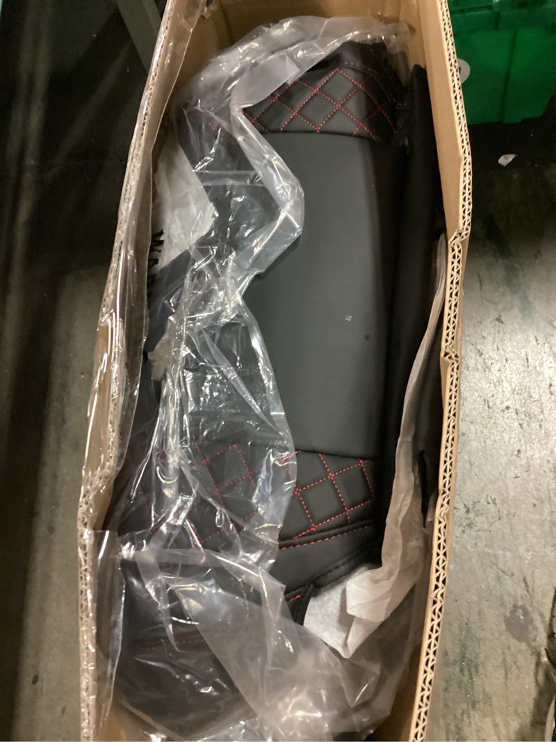 Condition photo showing Good Condition for FREESOO for Jeep Grand Cherokee Seat Covers 2011-2021, Luxury Waterproof Leather Car Seat Cover, Automotive SeatCovers Protector Cushion Accessories, Black-Red Full Set Black With Red Trim 2011-2021 Full Set