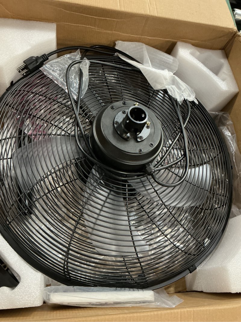 Condition photo showing Good Condition for addlon outdoor ceiling fan with light for patios, 20 inch black waterproof gazebo fan with remote&app control, reversible, dimmable, plug in hook mount portable fan for garage pergola porch canopy matte black