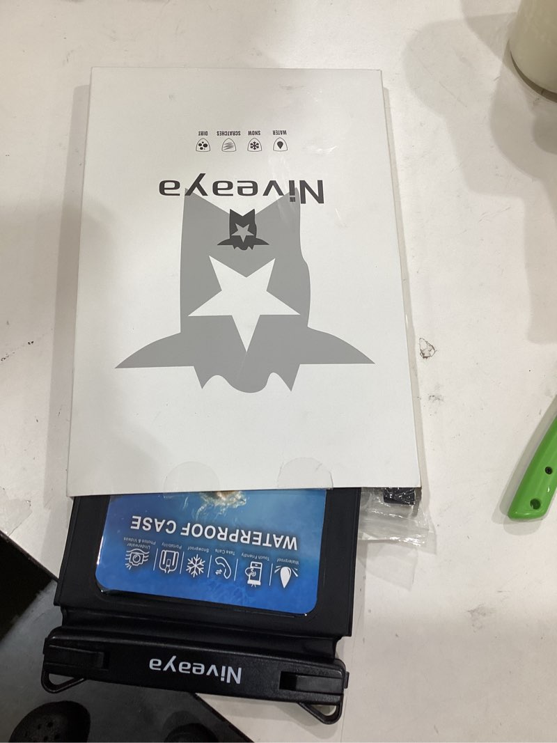 Condition photo showing New/Like New for Niveaya [Up to 10.5"]Waterproof Phone Pouch - 2 Pack, Waterproof Phone Lanyard Case with iPhone 17/16/15/14/13 Pro Max up to 9.5", Phone Dry Bags for Vacation Beach Pool Kayak Cruise Travel Essentials Black+ Black Large 10.5"