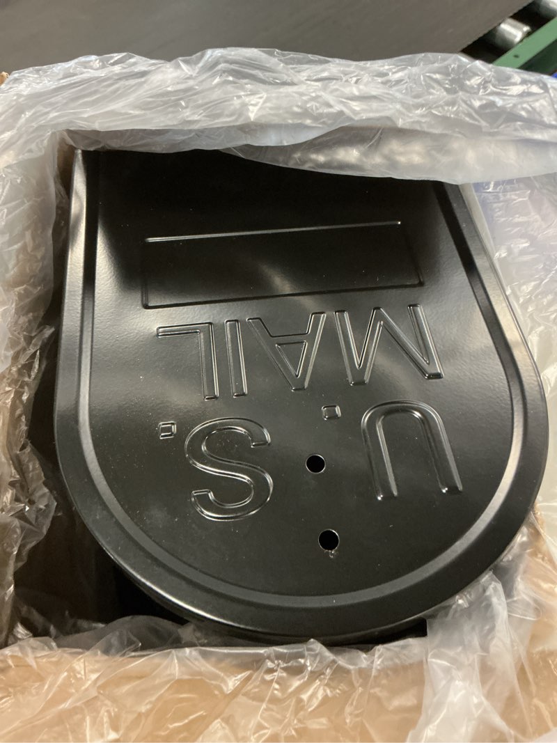 Condition photo showing Good Condition for Black Galvanized Steel Post-Mount Mailbox, L19in. W x 6.7 in. H x8.7 in, Large Mailbox,Mailboxes for Outside Post Mount