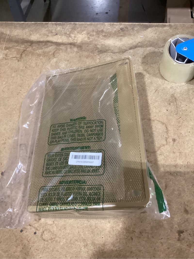 Condition photo showing Good Condition for easypag single pocket wall file organizer, mesh hanging file folder organizer for letter/a4 size folders, wall mounted vertical mail holder for paperwork, office, home, school, gold 1-pocket organizer gold