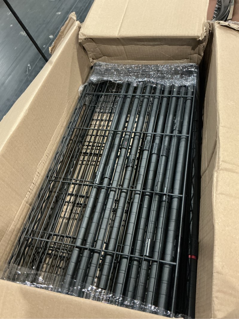 Condition photo showing As Is for 4 tier narrow wire shelving unit, adjustable narrow metal shelf, narrow storage shelves for small spaces, laundry, bathroom,