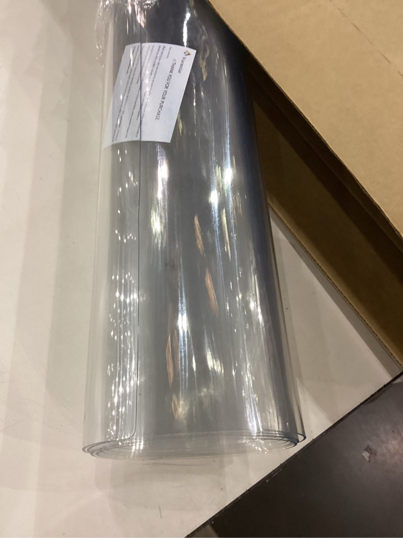 Condition photo showing Good Condition for Warmstar Clear Table Cover Protector 38 x 76 Inch,1.5mm Thick Plastic Table Cover Rectangle,PVC Clear Table Protector,Desk Protector Mat for Kitchen, Dresser, Writing Desk?Dining Room Table Clear 1.5mm 76" x 38"