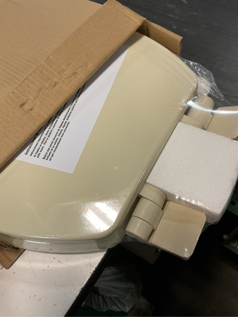 Condition photo showing Good Condition for highcraft premium elongated toilet seat with slow-close design & adjustable hinges - molded wood toilet seat - fits standard elongated toilets - oval seat in bone/beige