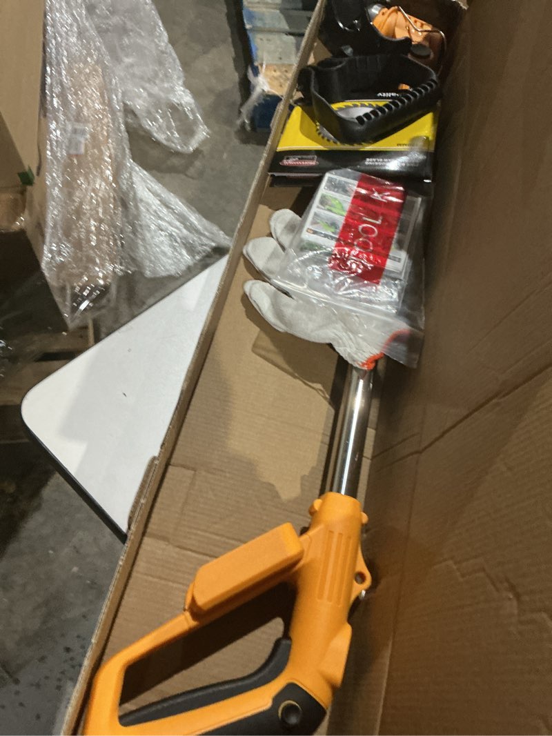 Condition photo showing Good Condition for electric weed wacker cordless for dewalt 20v max battery, 4-in-1 weed eater battery powered, brush cutter with 4types blades, for lawn, yard and bush trimming (no battery) orange