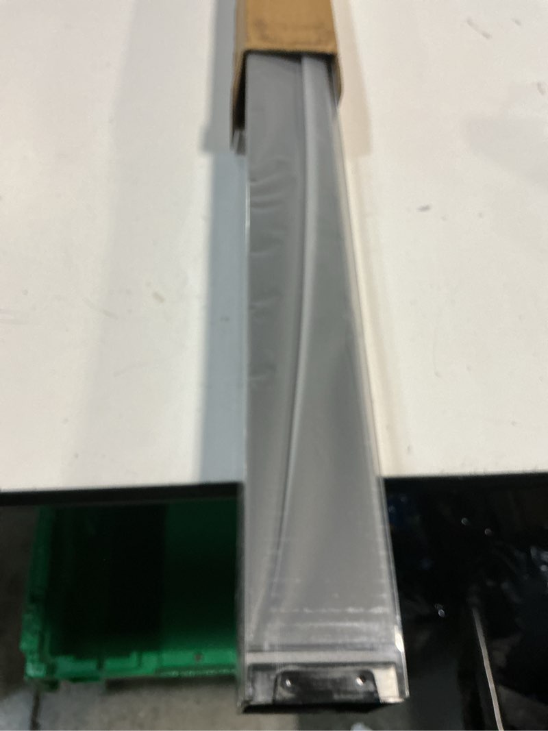 Condition photo showing New/Like New for sunoff valance cordless blackout roller shades 38” w x 72” h heather