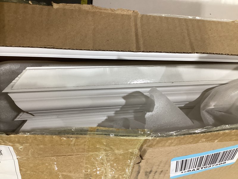 Condition photo showing As Is for pangda peel and stick wall molding kit, 3d premade accent molding wainscoting panel for interior wall moulding decor, ready to assemble wainscoting accent panel(3 set,31x63 in+72x63 in) 1 63 x 31 in, 63 x 72 in