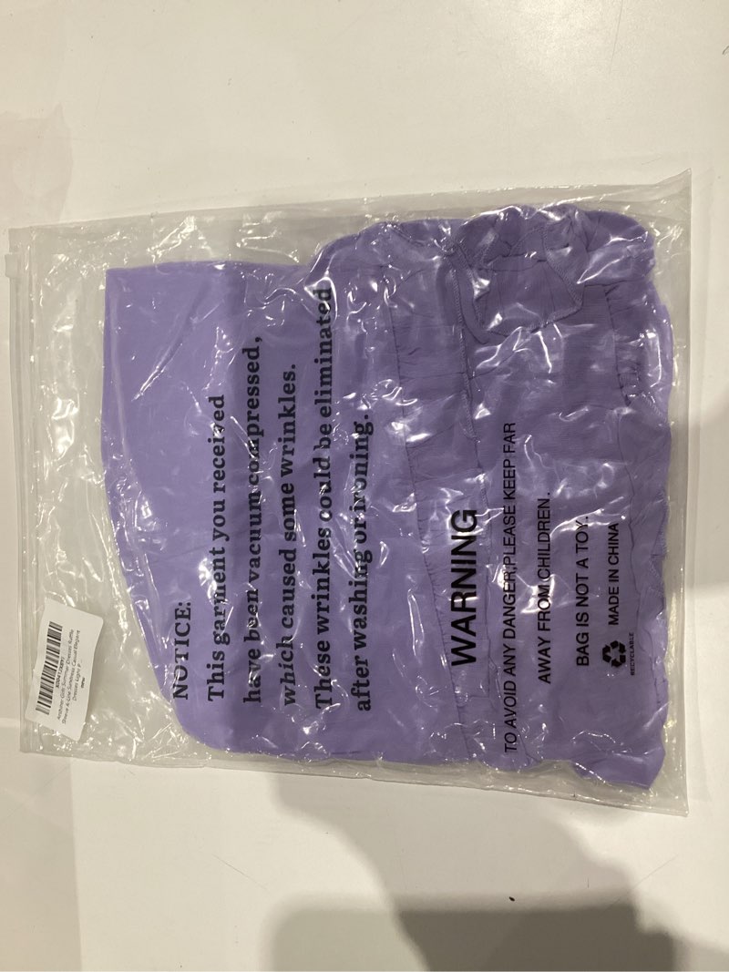 Condition photo showing New/Like New for Arshiner Girls Summer Dresses Ruffle Sleeve A-Line Sundress Casual Elegant Dresses 7-8 Years Light Purple