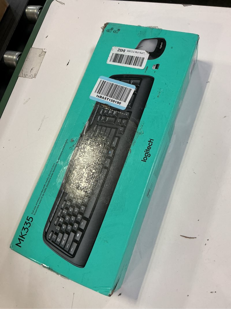 Condition photo showing Good Condition for Logitech MK335 Quiet Wireless Keyboard and Mouse Combo - Black/Silver Keyboard and Mouse Combo Wireless, Ambidextrous