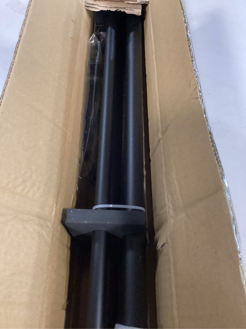 Condition photo showing Good Condition for Double Curtain Rods, 72-144inch Telescoping Drapery Rods 1Inch Diameter Large Rod 5/8inch Small Rod with URN Finials Window Treatment Finish, Matte Black Matte Black 72-144"