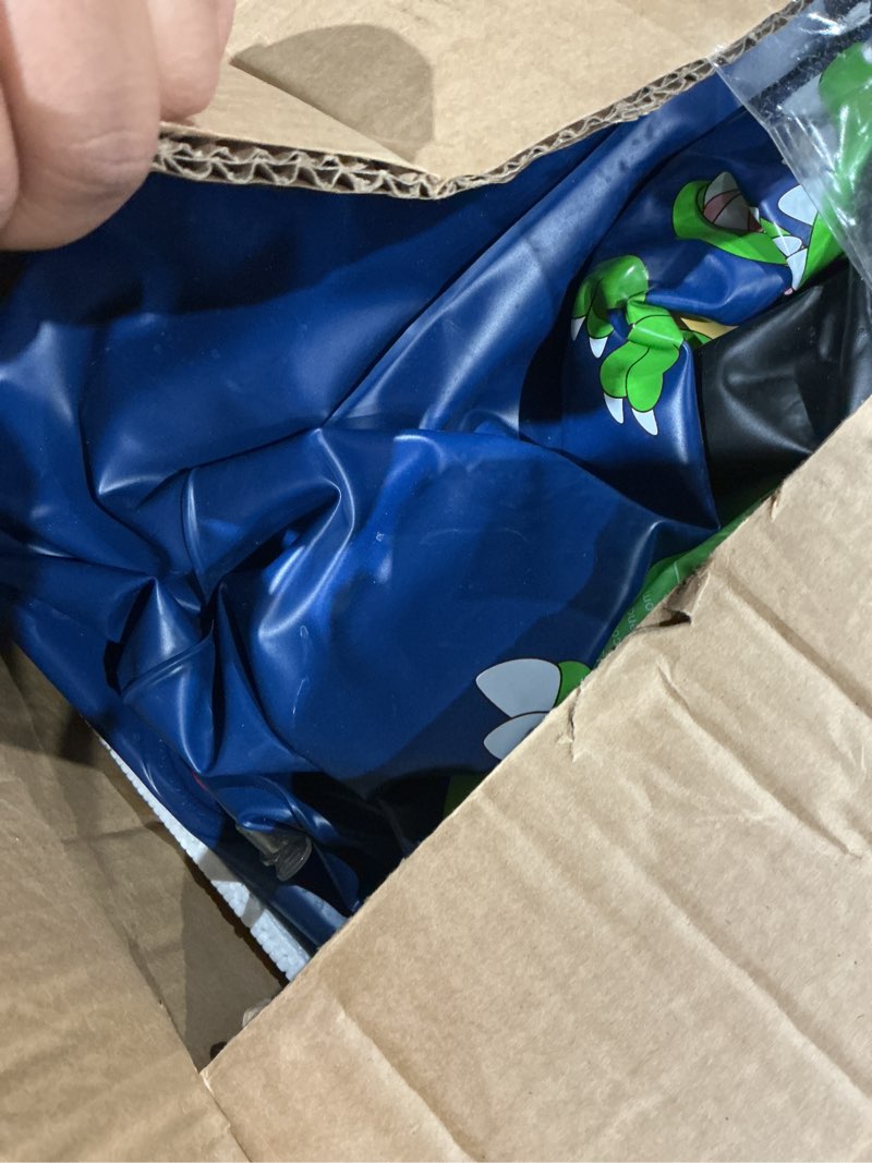 Condition photo showing As Is for QPAU Inflatable Punching Bag, 48 Inch Stable Inflatable Boxing Bag for 3-6 Kids,Dinosaur Toy & Gifts for Boys and Girls, Kids Boxing Set for Practicing Karate, Taekwondo Dinosaur Green