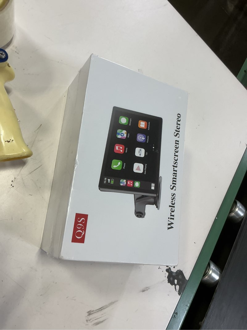 Condition photo showing New/Like New for 9" wireless apple carplay screen for car with 4k dash cam, portable apple carplay & android auto with 1080p backup camera dvr, voice control/gps navigation/mirror link/bt black