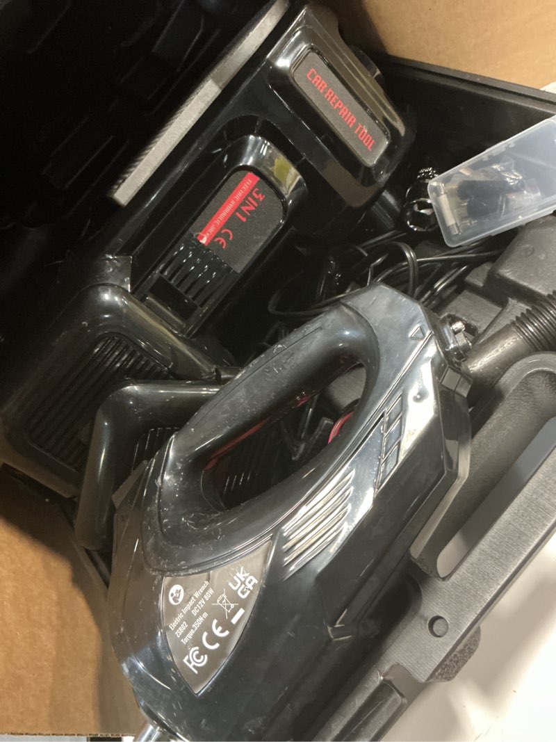 Condition photo showing As Is for new 3-in-1 12v dc 5t auto car electric hydraulic floor jack lift + impact wrench