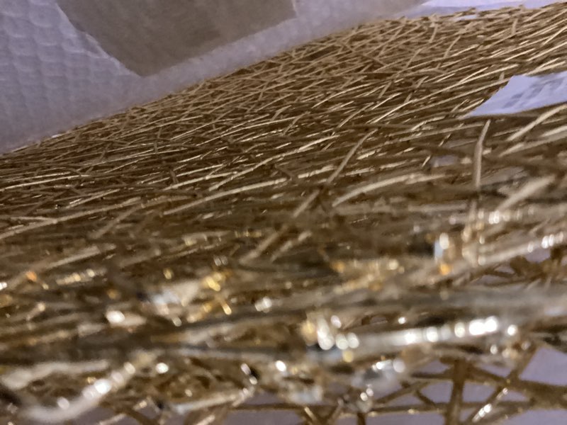 Condition photo showing New/Like New for dii woven paper tabletop collection holiday or event décor, round placemat set, 15" dia, gold, 6, piece 15" (round) gold