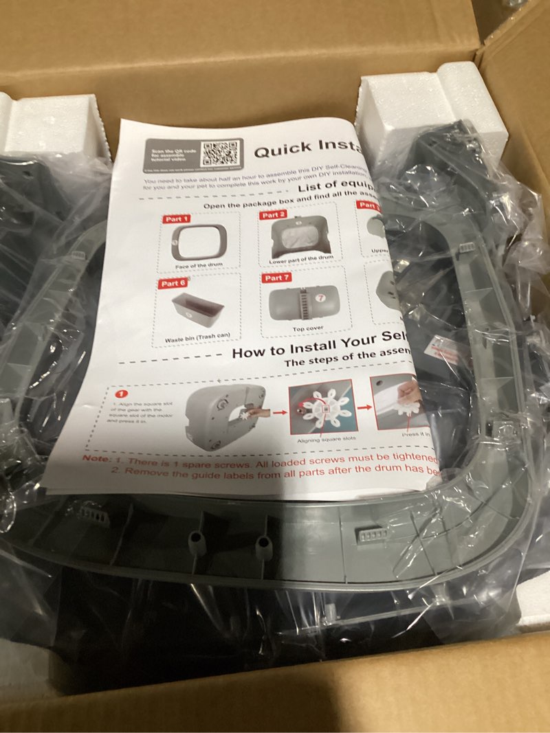 Condition photo showing New/Like New for UPFAS Automatic Cat Litter Box Self Cleaning - APP Control - Weight Monitoring - Ultra-Quiet, Medium Cats and Kittens Litter Box, Safe Anti-Pinch?Assembly Required?- Grey