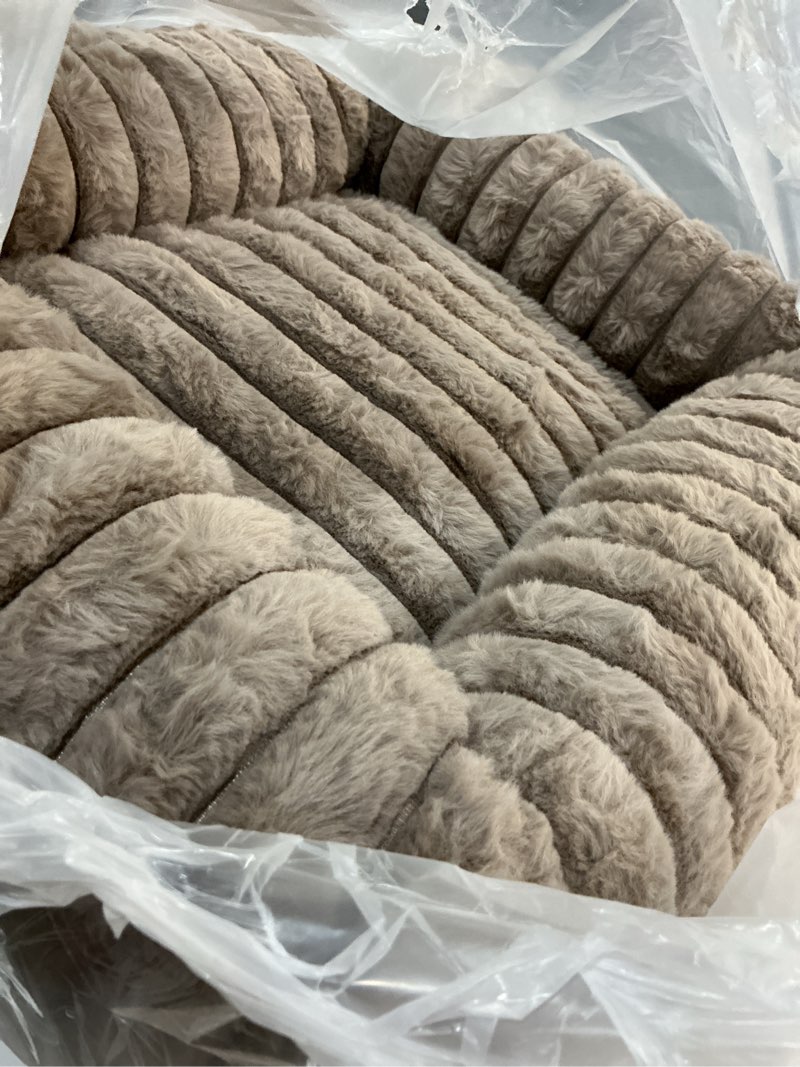 Condition photo showing Good Condition for furtime dog bed for small dogs, washable orthopedic dog bed with removable cover, rectangle soft calming sleeping puppy bed durable pet cuddler with anti-slip bottom s (20"x19"x6") khaki