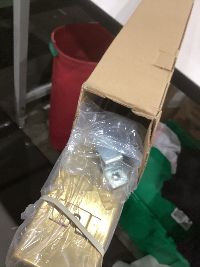 Condition photo showing Good Condition for exf gold offset linear shower drain 48 inch with reversible tileable cover, 304 stainless steel rectangle shower floor drain with hair catcher, adjustable feet brushed gold 48 in