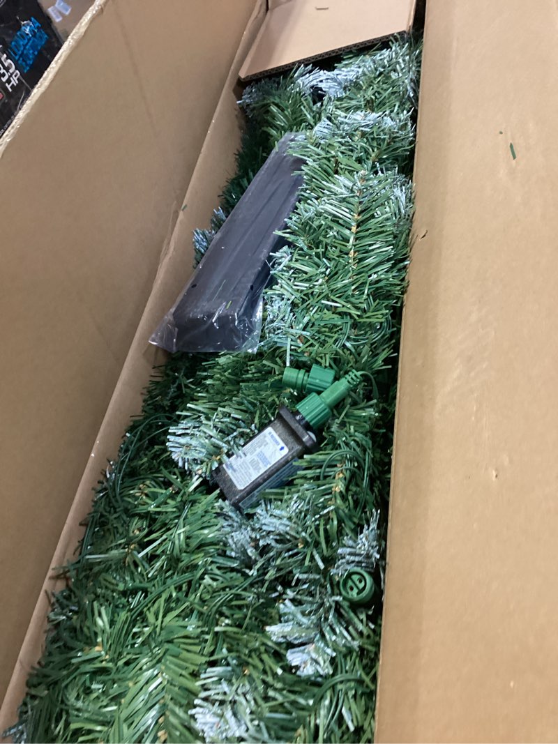 Condition photo showing New/Like New for 6.5FT LED Pre-Lit Artificial Tree with 153 Lights Warm and RGB, Indoor Outdoor Patio Decor, 360° Rotating Stand Displays, Easy Pop-Up Assembly, Outdoor Lighted Holiday Displays Rotating Bare Christmas Tree With Samrt LED