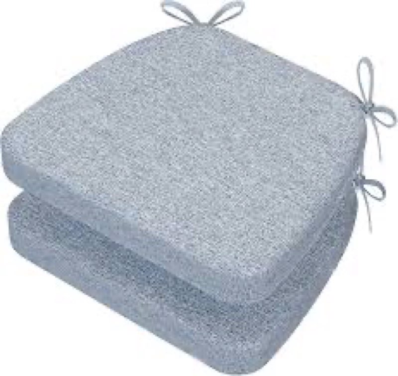 AAAAAcessories D-Shaped Chair Cushions, 2" Thick Dining Chair Pads with Ties and Removable, Machine-