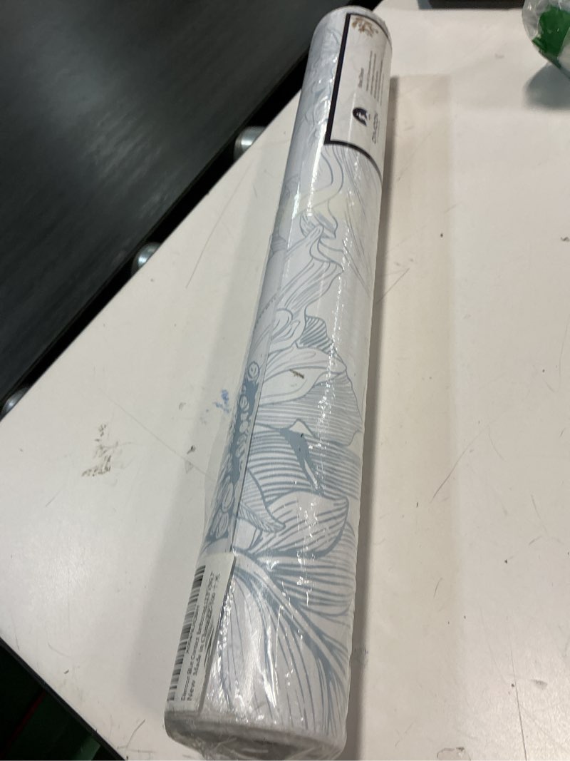 Condition photo showing New/Like New for dimoon 394"x17.3" peel and stick wallpaper blue floral contact paper boho white modern wallpaper removable self adhesive wall paper for bedroom bathroom cabinets drawers thicken vinyl roll white&blue 17.3" x 393"
