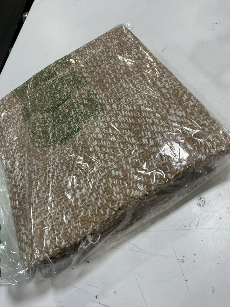 Condition photo showing Good Condition for Collive Kitchen Runner Rug, 2' x 4.3' Hand-Woven Reversible Washable Rugs, Tan Cotton Modern Farmhouse Bathroom Mat Hallway Carpets for Foyer Bedroom Entry Back Door Decor Tan/Cream 2' X 4.3'(Rectangular)