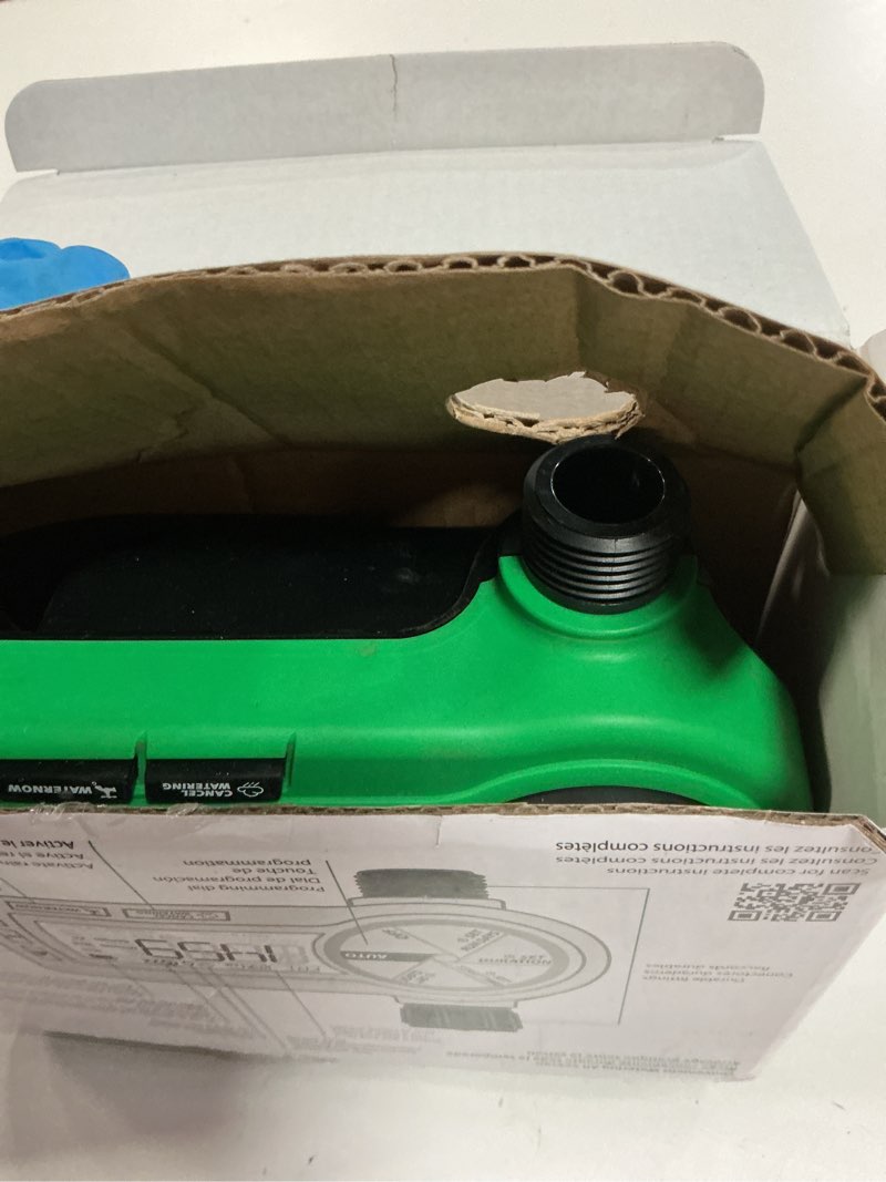 Condition photo showing Good Condition for rain bird 1zehtmr professional grade electronic digital hose end timer/controller, one zone/station, battery operated, digital with plastic inlet/outlet digital w/ plastic inlet/outlet