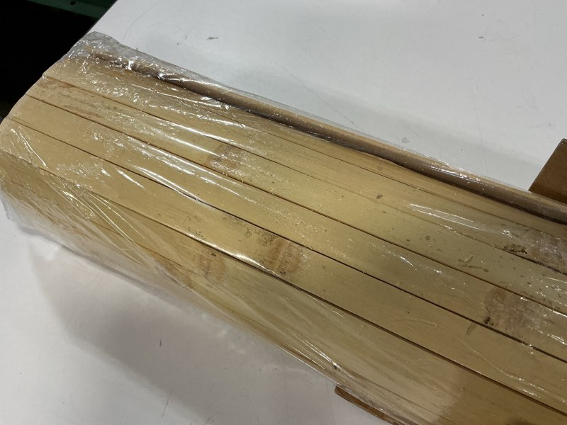 Condition photo showing Good Condition for Art3d Natural Bamboo Wall Panel for Interior Wall Decor, Renewable Pole Wrap Wainscoting Paneling for Wall Ceiling Furniture Cabinet Office, 48 x 96 Inch - Natural