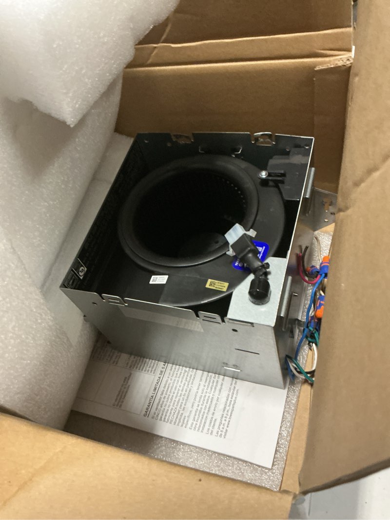 Condition photo showing As Is for utilitech ventilation fan 1.5-sone 100-cfm white decorative lighted bathroom fan, energy star