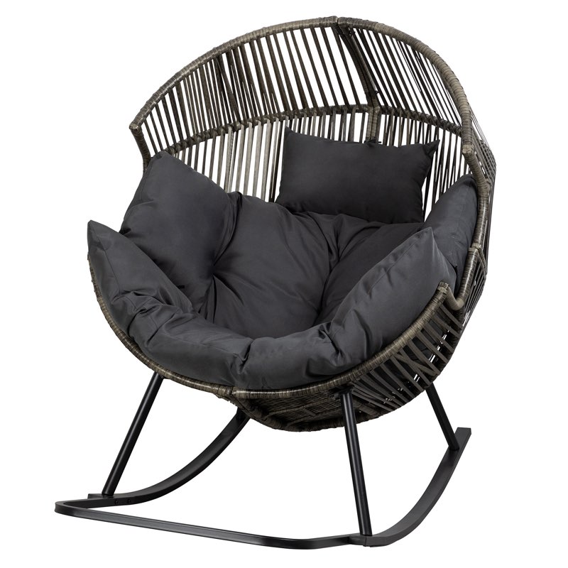 Calcedonio Egg Chair Rocker with Cushion